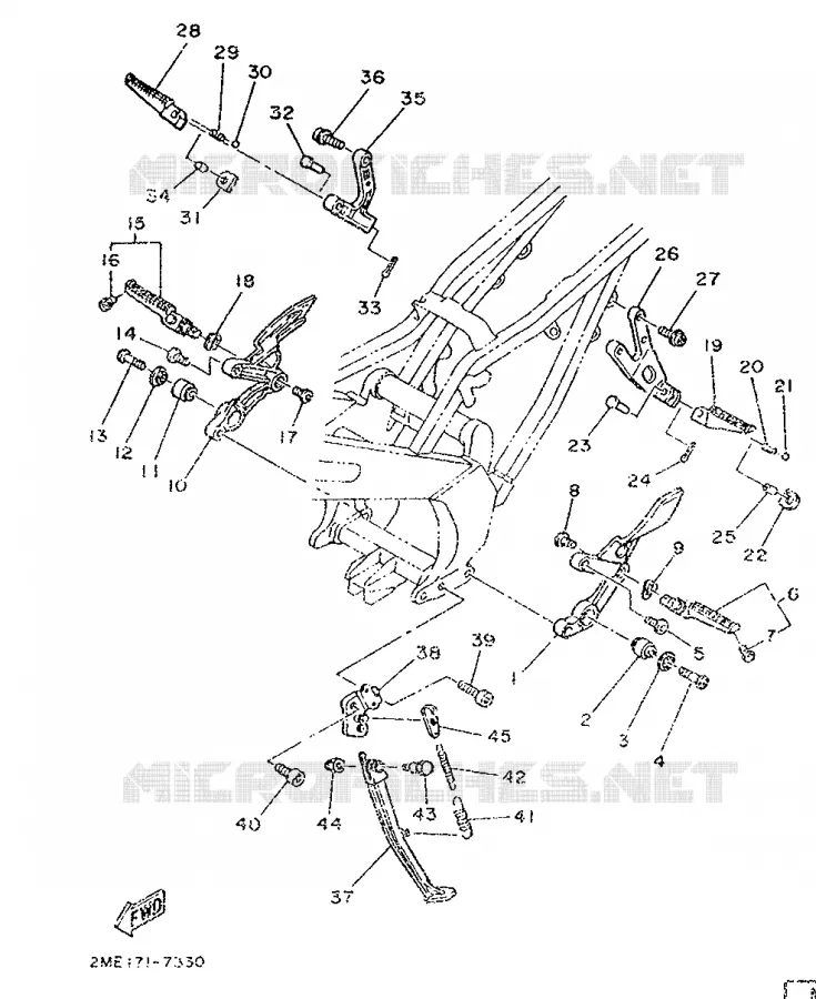 SUPPORT / REPOSE PIEDS Yamaha MOTO 250 1988 TZR  TZR250
