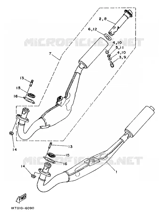 ECHAPPEMENT Yamaha MOTO 250 1988 TZR  TZR250