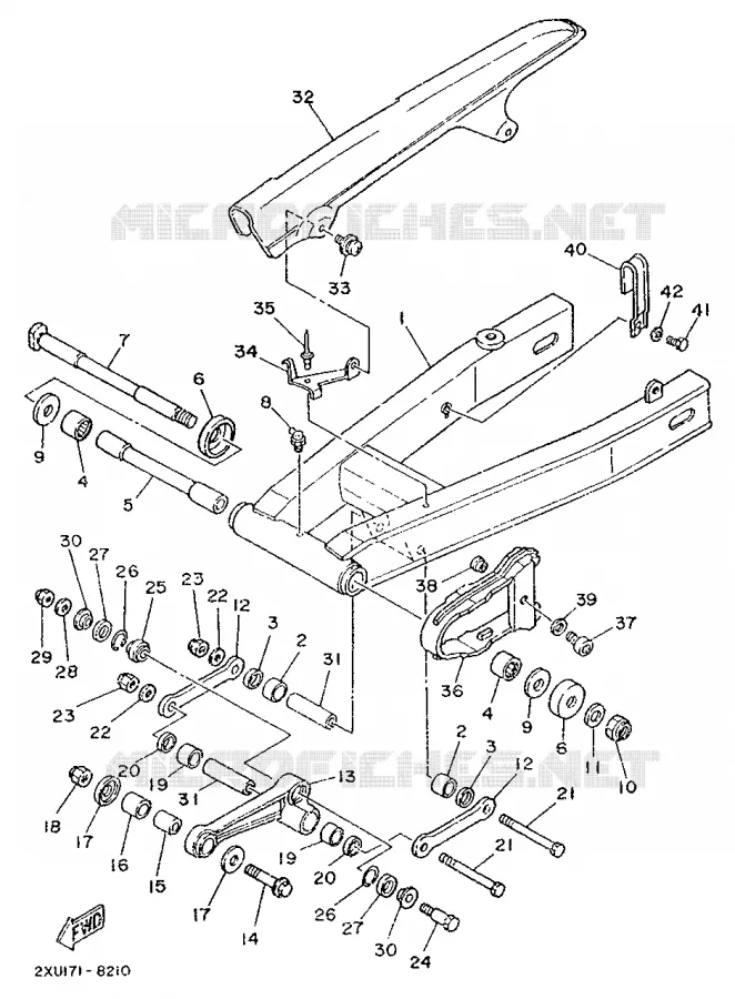 BRAS ARRIERE Yamaha MOTO 250 1989 TZR  TZR250