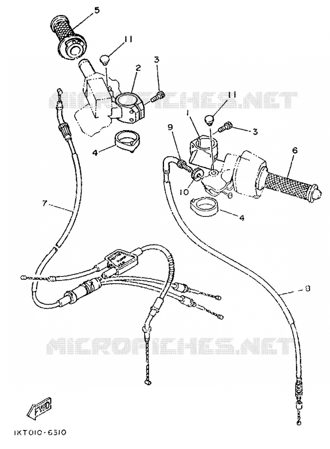 GUIDON ET CABLES Yamaha MOTO 250 1989 TZR  TZR250