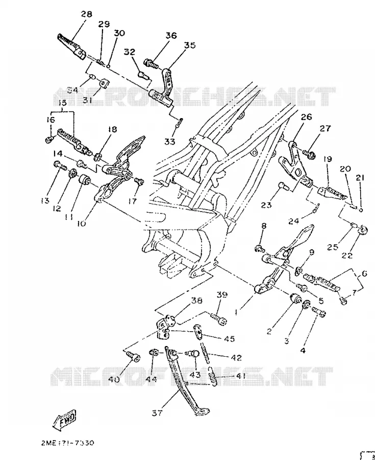 SUPPORT / REPOSE PIEDS Yamaha MOTO 250 1989 TZR  TZR250