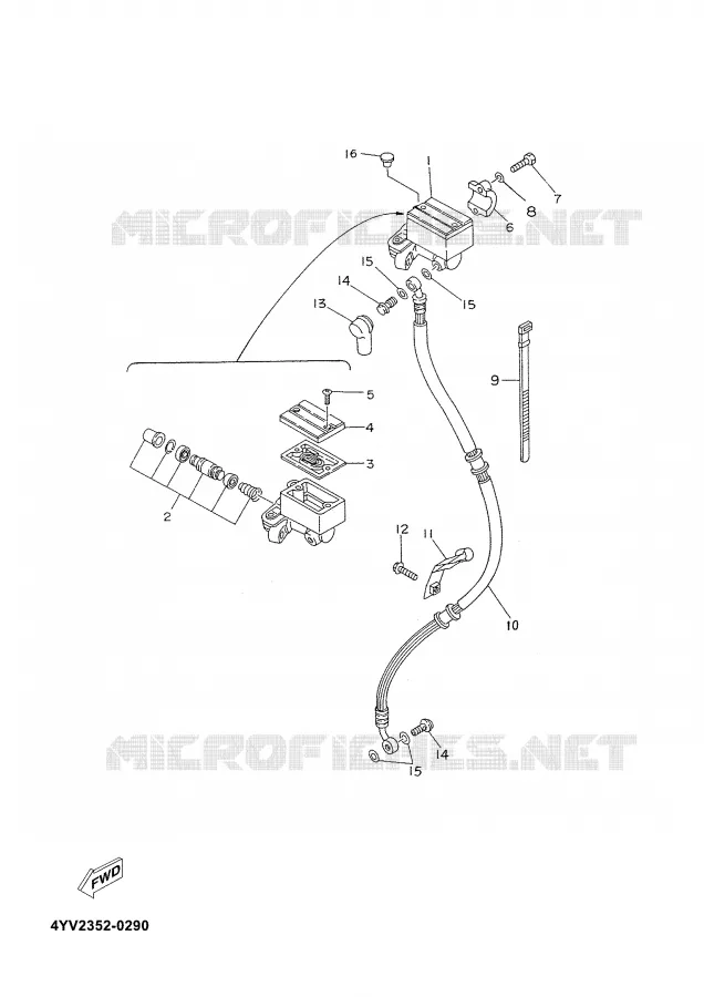 MAITRE CYLINDRE DE FREIN AVANT Yamaha MOTO 50 2002 TZR  TZR50