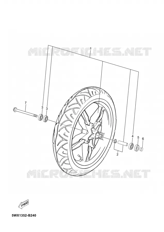 ROUE AVANT Yamaha MOTO 50 2003 TZR  TZR50