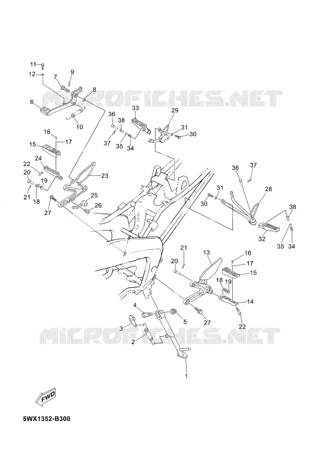 BEQUILLE / REPOSE PIEDS Yamaha MOTO 50 2005 TZR  TZR50
