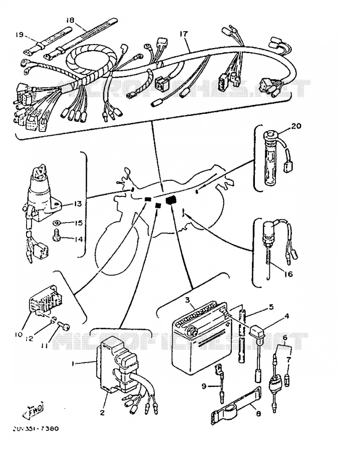 PARTIE ELECTRIQUE 1 Yamaha MOTO 80 1987 TZR  TZR80