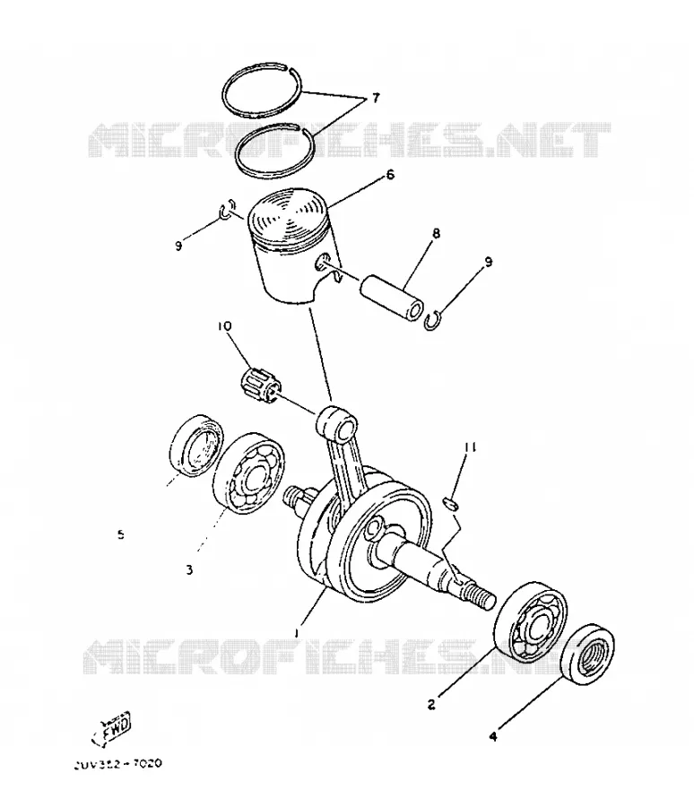 VILEBREQUIN / PISTON Yamaha MOTO 80 1987 TZR  TZR80