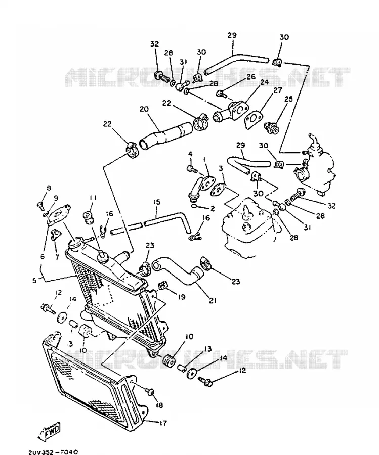 RADIATEUR / DURITES Yamaha MOTO 80 1987 TZR  TZR80