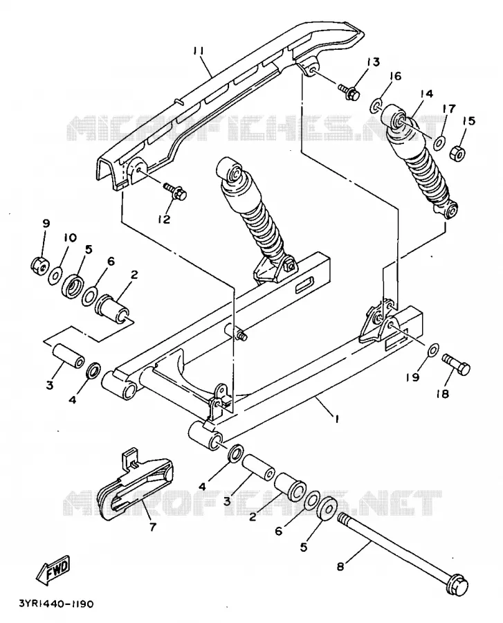 BRAS OSCILLANT / AMORTISSEUR Yamaha SCOOTER 110 1997 F1-Z  V110ZE