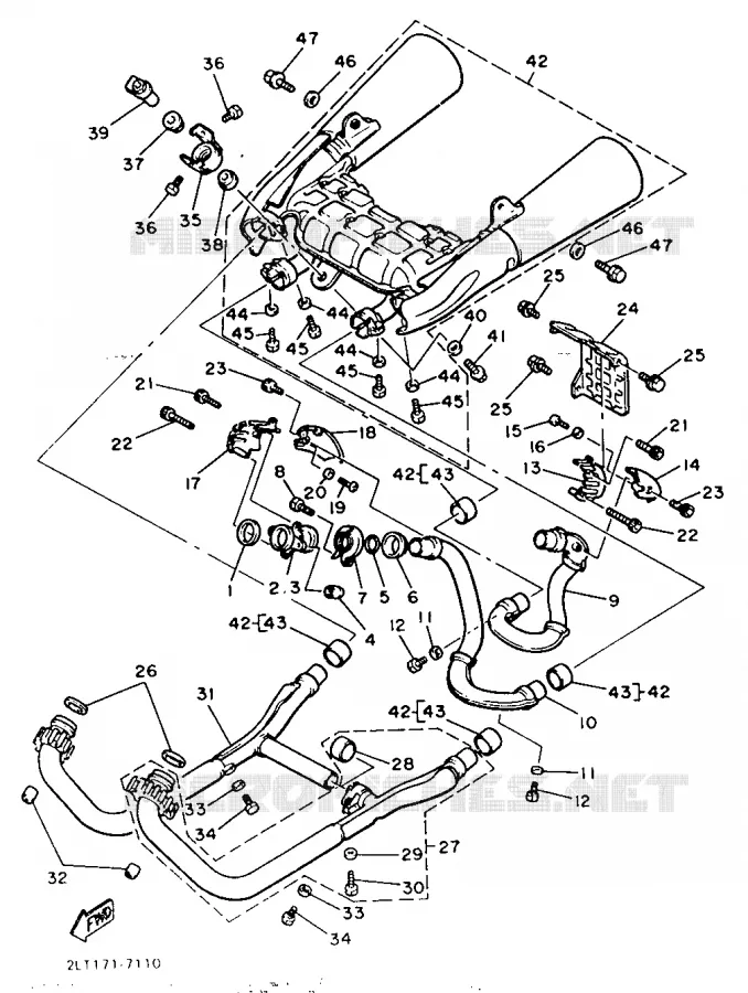 ECHAPPEMENT Yamaha MOTO 1200 1988 VMAX  V-MAX12
