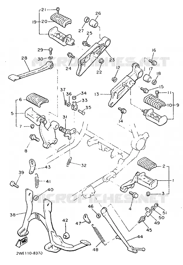 SUPPORT / REPOSE PIEDS Yamaha MOTO 1200 1989 VMAX  V-MAX12