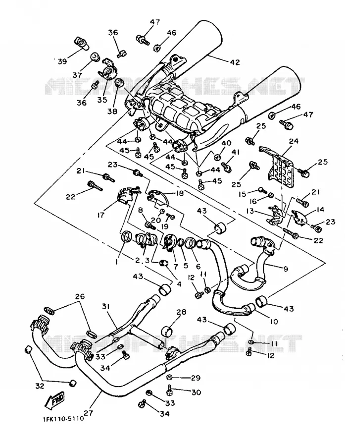 ECHAPPEMENT Yamaha MOTO 1200 1992 VMAX  V-MAX12