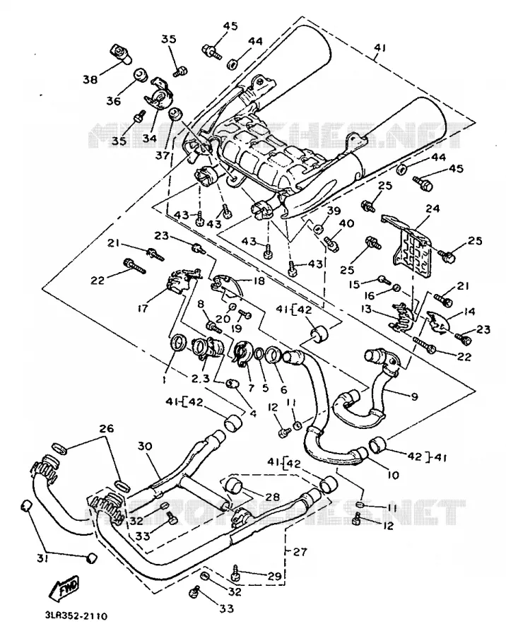 ECHAPPEMENT Yamaha MOTO 1200 1993 VMAX  V-MAX12