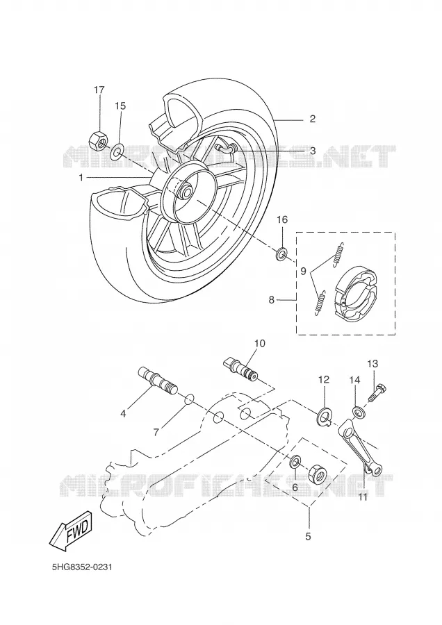 ROUE ARRIERE Yamaha SCOOTER 50 2003 BW'S  CW50N