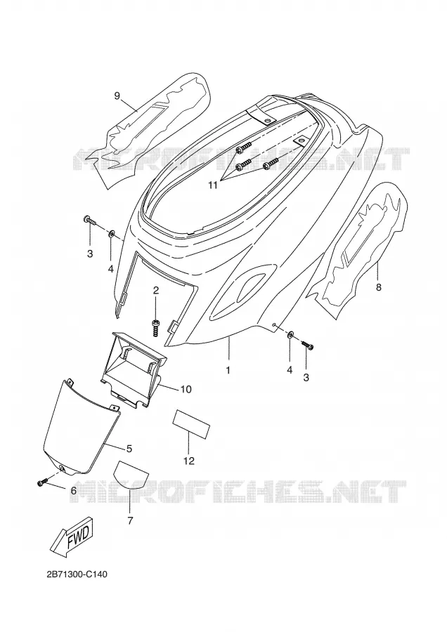 COUVERCLE LATERAL Yamaha SCOOTER 50 2004 BW'S  CW50N