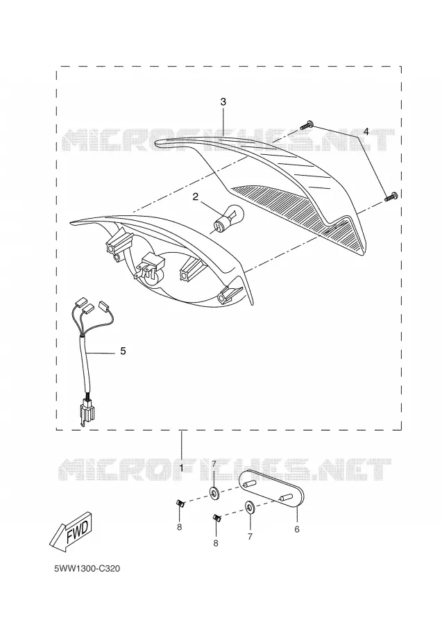 FEU ARRIERE Yamaha SCOOTER 50 2004 BW'S  CW50N