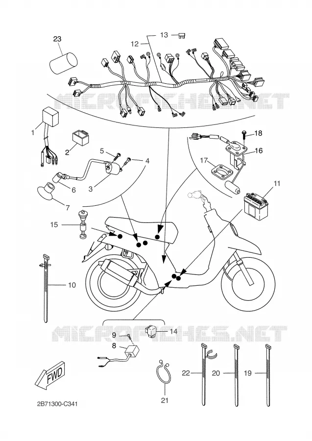 PARTIE ELECTRIQUE 2 Yamaha SCOOTER 50 2004 BW'S  CW50N