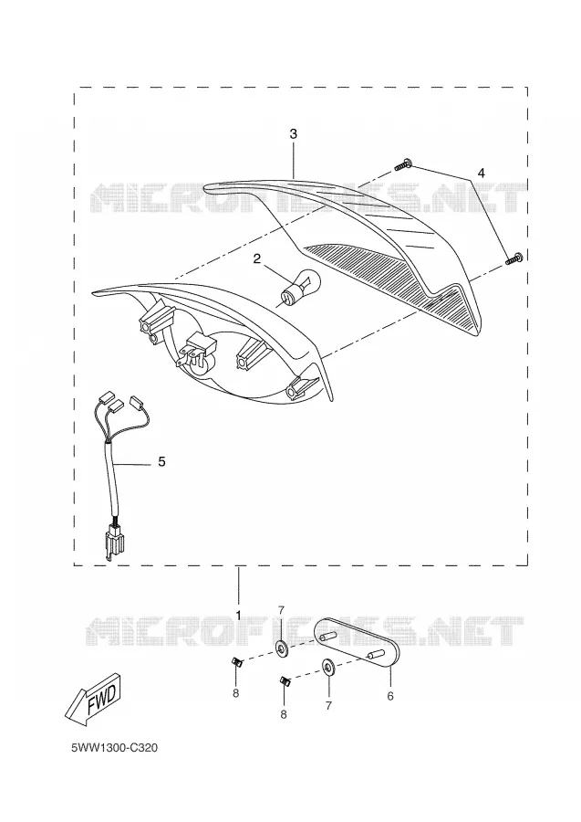 FEU ARRIERE Yamaha SCOOTER 50 2005 BW'S  CW50N