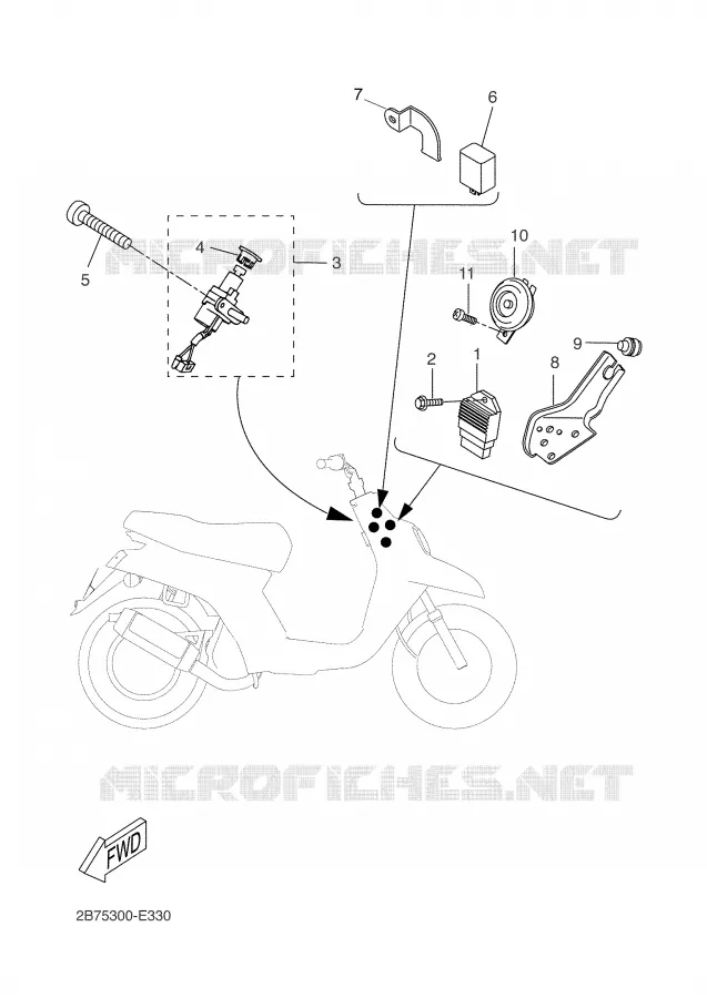PARTIE ELECTRIQUE 1 Yamaha SCOOTER 50 2006 BW'S  CW50N