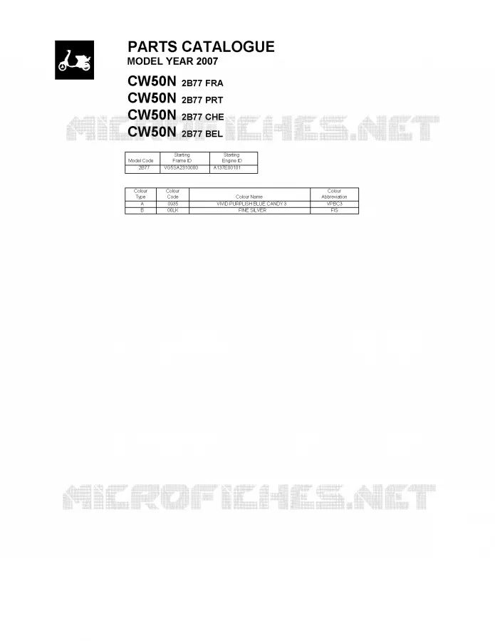 * CATALOG PREFACE * Yamaha SCOOTER 50 2007 BW'S  CW50N
