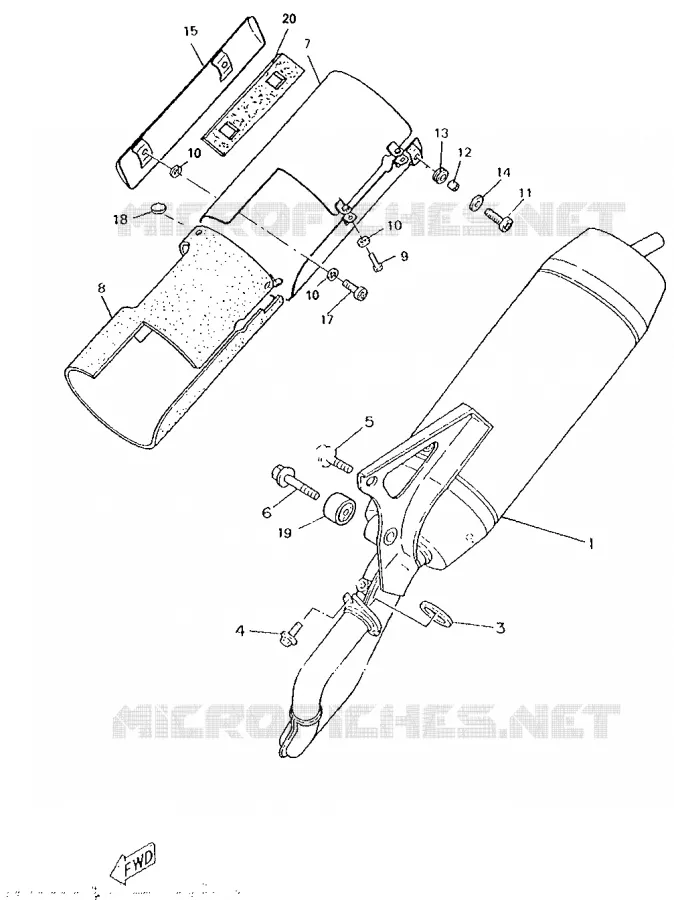 ECHAPPEMENT Yamaha SCOOTER 50 1995 BOOSTER  CW50R