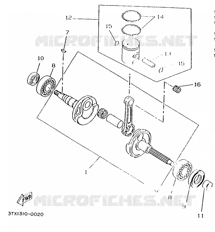 VILEBREQUIN / PISTON Yamaha SCOOTER 50 1995 BOOSTER  CW50R