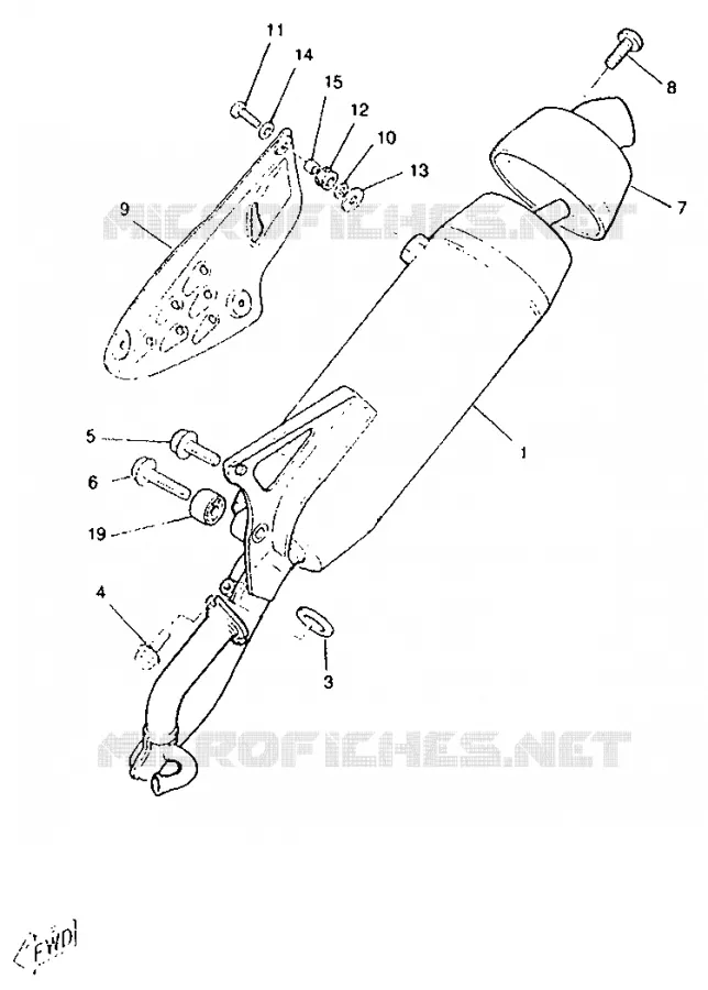 ECHAPPEMENT Yamaha SCOOTER 50 1996 BOOSTER  CW50RS