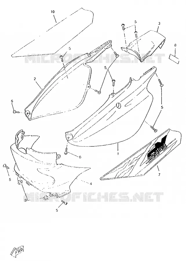 COUVERCLE LATERAL Yamaha SCOOTER 50 1996 BOOSTER  CW50RS