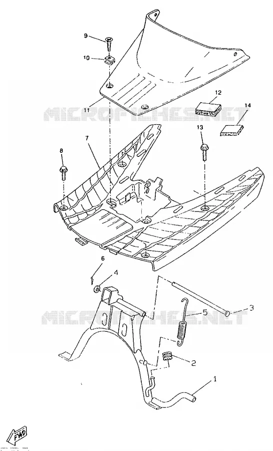 SUPPORT / REPOSE PIEDS Yamaha SCOOTER 50 1996 BOOSTER  CW50RS