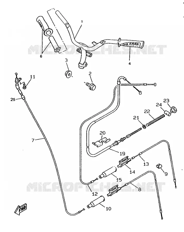 GUIDON ET CABLES Yamaha SCOOTER 50 1996 BOOSTER  CW50RS