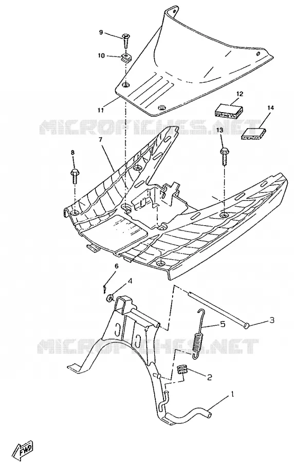 SUPPORT / REPOSE PIEDS Yamaha SCOOTER 50 1996 NEXT GENERATION  CW50RS