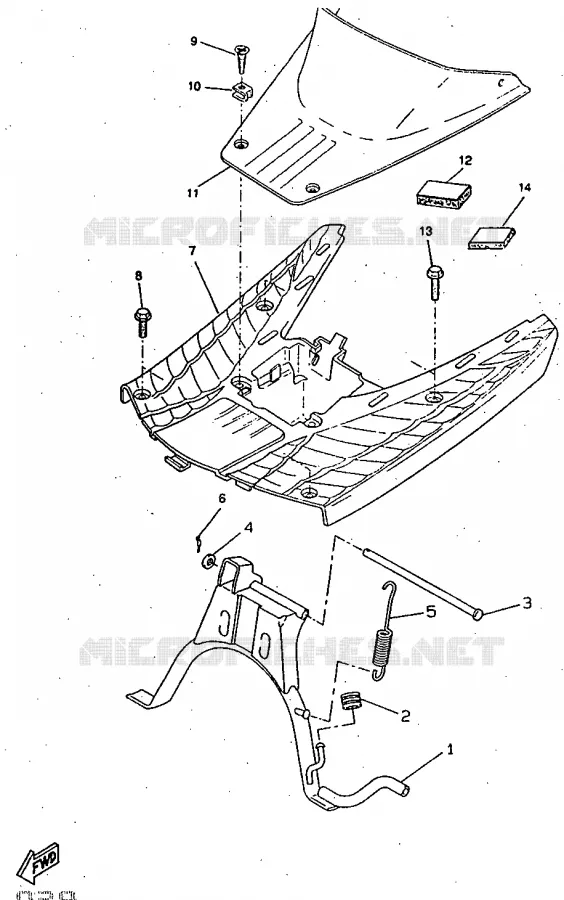 SUPPORT / REPOSE PIEDS Yamaha SCOOTER 50 1997 BOOSTER  CW50RS