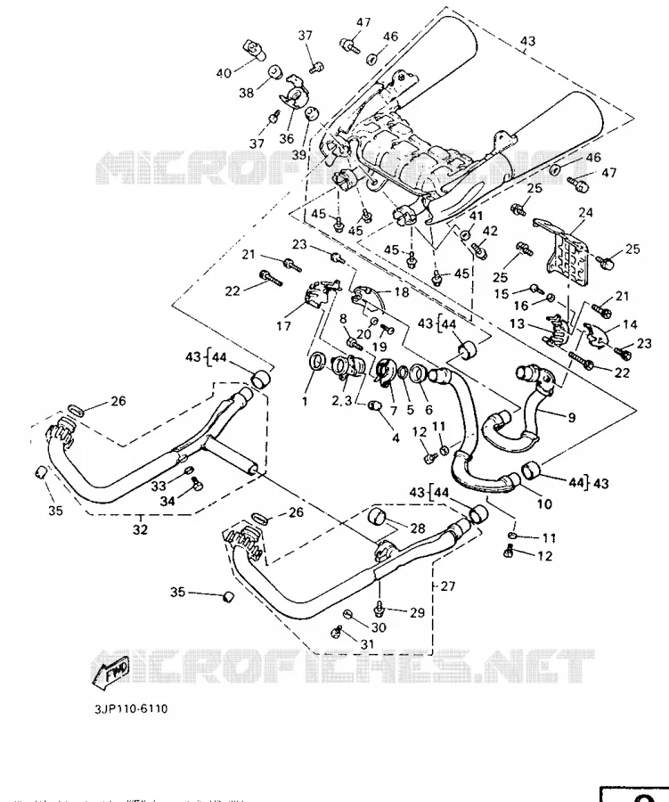 ECHAPPEMENT Yamaha MOTO 1200 1996 VMAX  V-MAX12