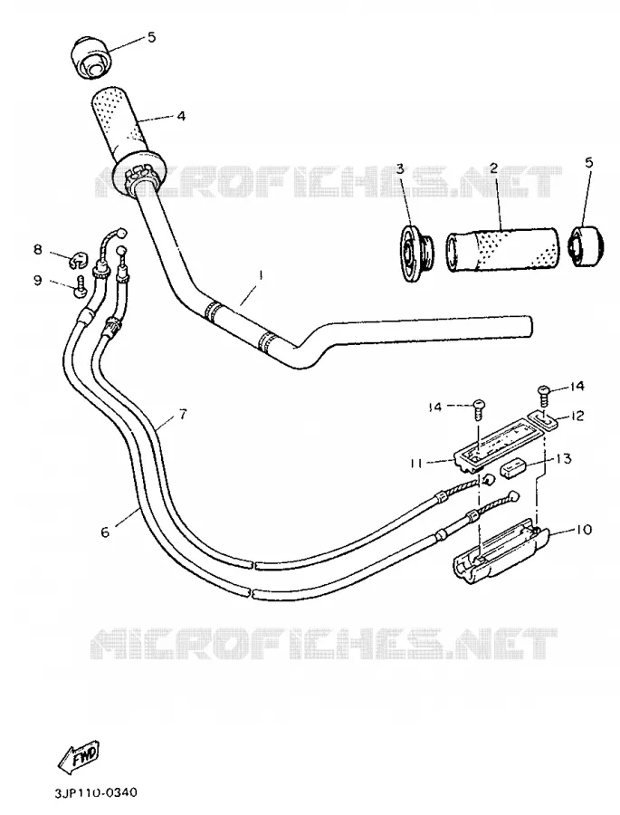 GUIDON ET CABLES Yamaha MOTO 1200 1997 VMAX  V-MAX12