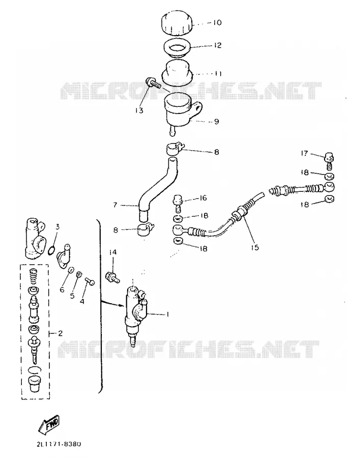 MAITRE CYLINDRE DE FREIN ARRIERE Yamaha MOTO 1200 1999 VMAX  VMX12