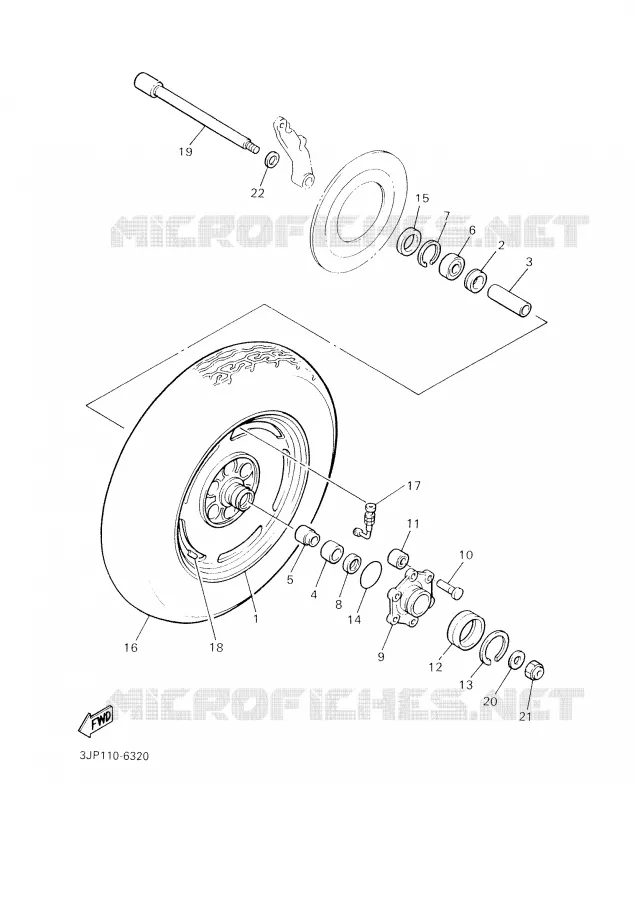 ROUE ARRIERE Yamaha MOTO 1200 2001 VMAX  VMX12