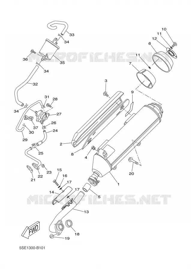 ECHAPPEMENT Yamaha SCOOTER 300 2002 VERSITY  VP300