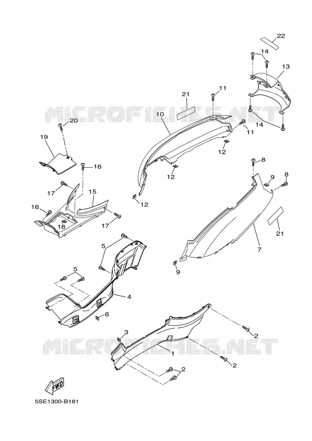 COUVERCLE LATERAL Yamaha SCOOTER 300 2002 VERSITY  VP300