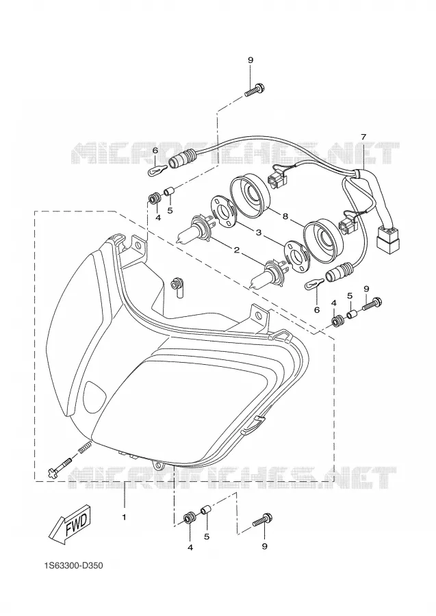PHARE  Yamaha SCOOTER 300 2002 VERSITY  VP300