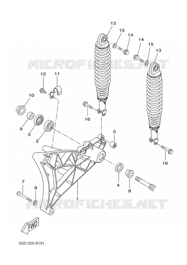 BRAS OSCILLANT / AMORTISSEUR Yamaha SCOOTER 300 2004 VERSITY  VP300 VERSITY