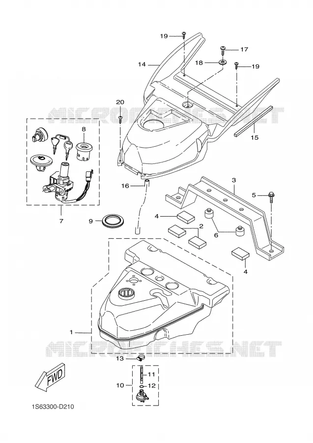 RESERVOIR A ESSENCE Yamaha SCOOTER 300 2004 VERSITY  VP300 VERSITY