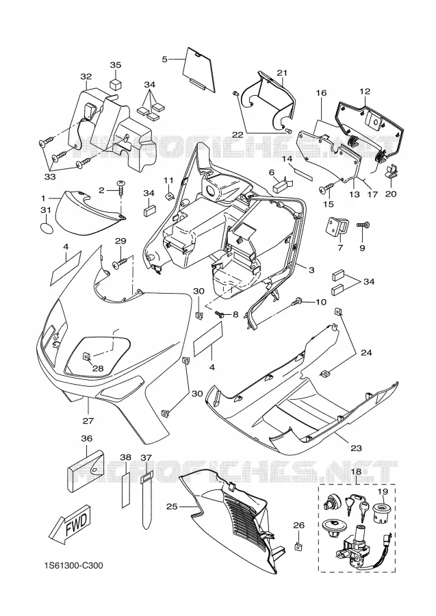 PROTEGE JAMBES Yamaha SCOOTER 300 2004 VERSITY  VP300 VERSITY
