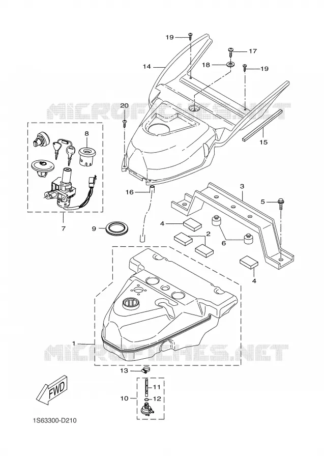 RESERVOIR A ESSENCE Yamaha SCOOTER 300 2005 VERSITY  VP300 VERSITY