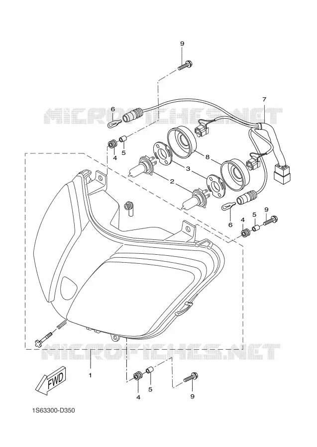 PHARE  Yamaha SCOOTER 300 2005 VERSITY  VP300 VERSITY