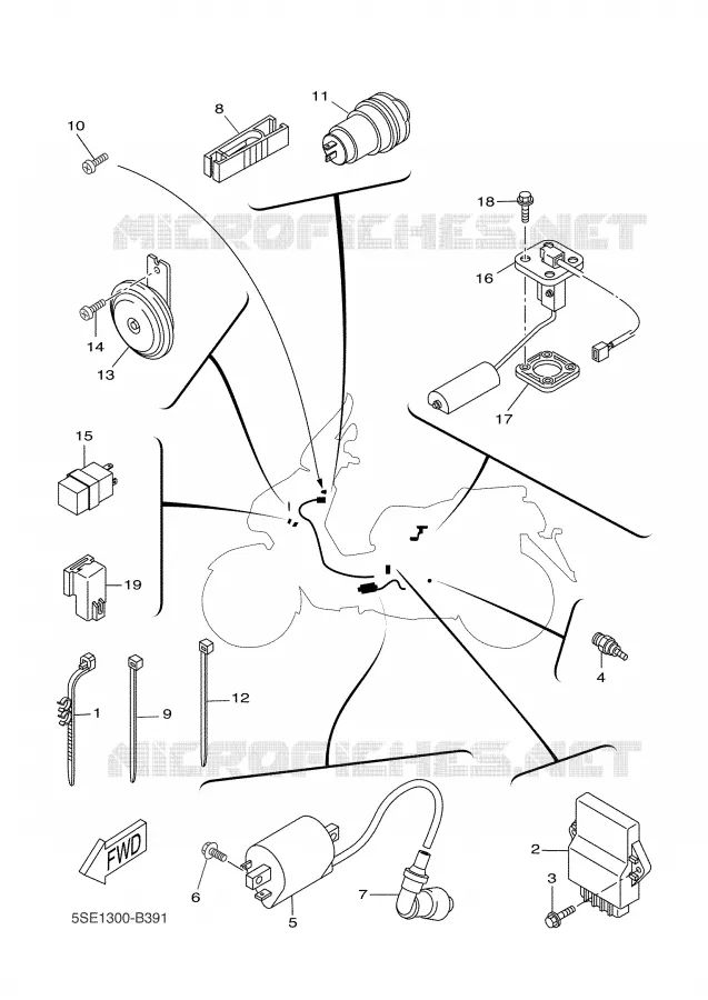 PARTIE ELECTRIQUE 2 Yamaha SCOOTER 300 2005 VERSITY  VP300 VERSITY