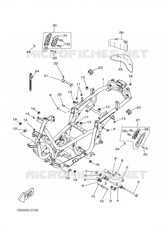 CADRE Yamaha SCOOTER 300 2006 VERSITY  VP300 VERSITY