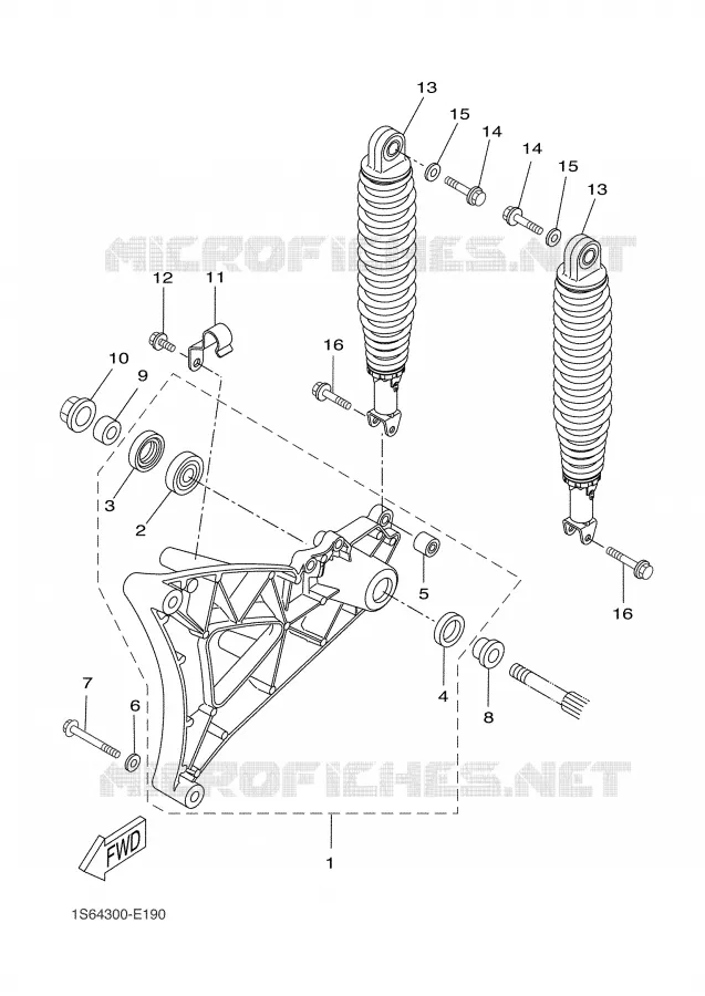 BRAS OSCILLANT / AMORTISSEUR Yamaha SCOOTER 300 2006 VERSITY  VP300 VERSITY