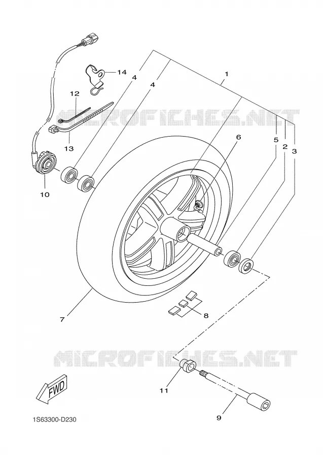 ROUE AVANT Yamaha SCOOTER 300 2006 VERSITY  VP300 VERSITY
