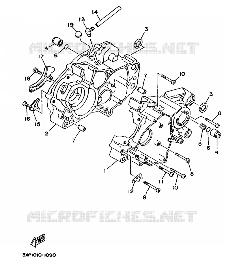 CARTER MOTEUR Yamaha MOTO 200 1994 WR  WR200