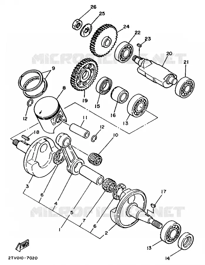 VILEBREQUIN / PISTON Yamaha MOTO 200 1993 WR  WR200RE/WR200