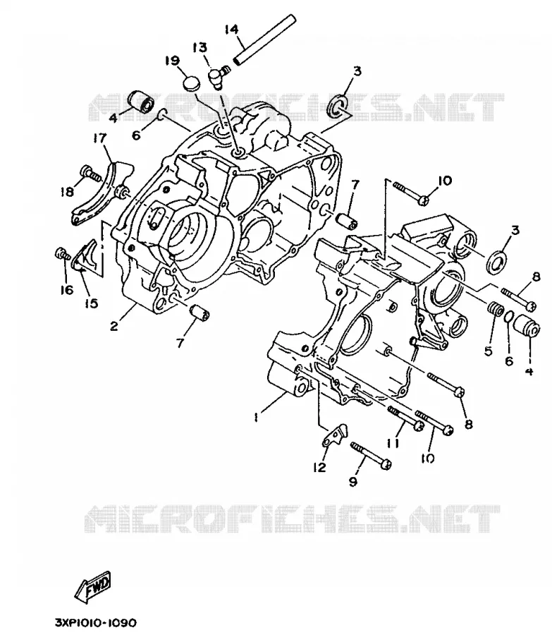 CARTER MOTEUR Yamaha MOTO 200 1993 WR  WR200RE/WR200